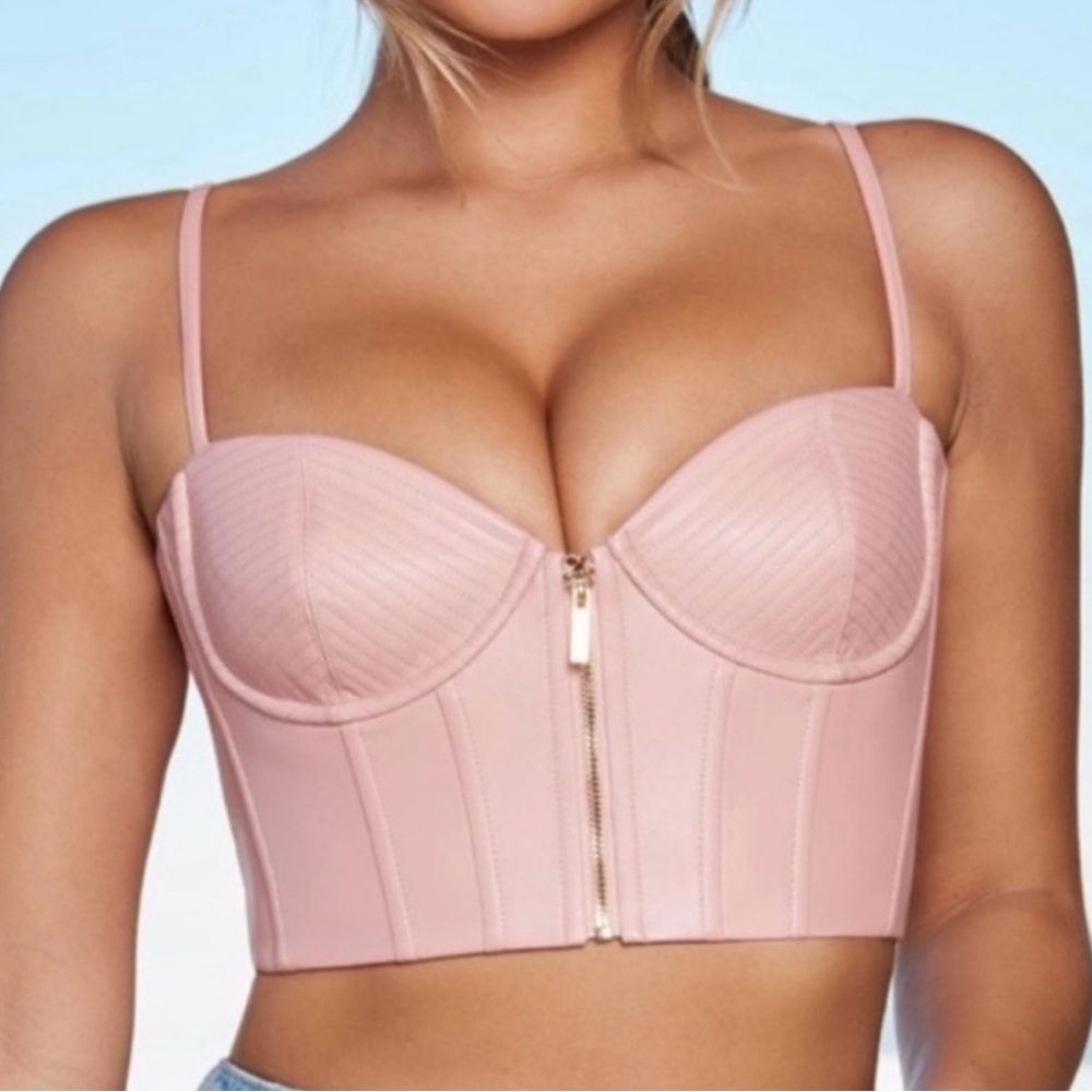 Oh Polly Pleather Bustier Top